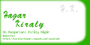 hagar kiraly business card